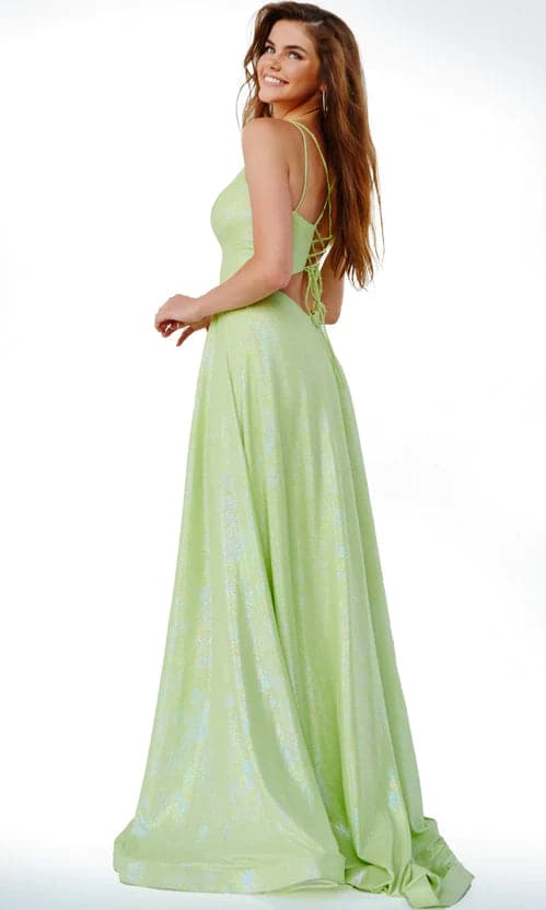 Vestido largo de fiesta rosa brillante SYP81