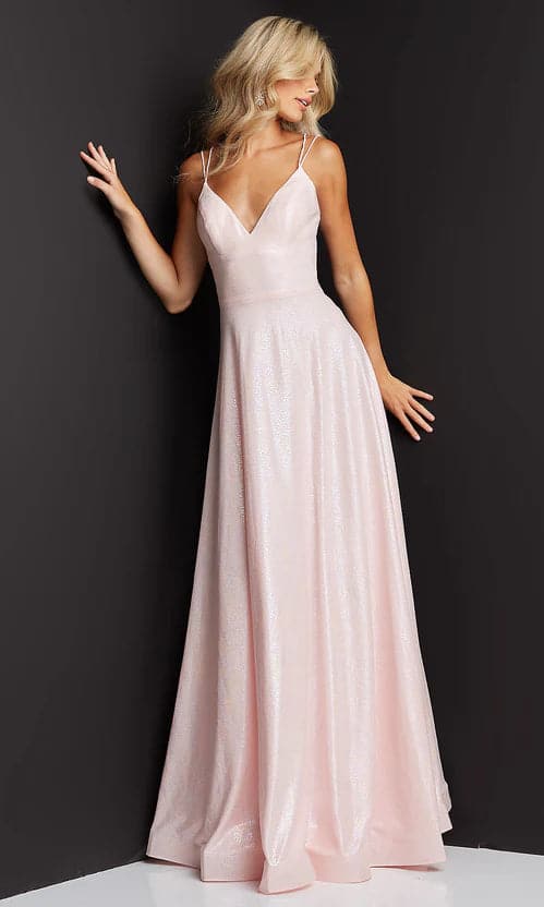 Vestido largo de fiesta rosa brillante SYP81