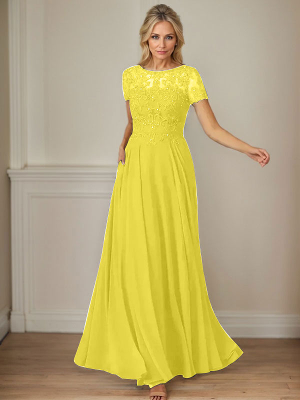 Robe en mousseline de soie bleu marine foncé, coupe trapèze, col bateau et sequins 