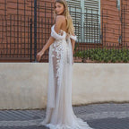 Robe de mariée de luxe à appliqués pour femme, robe de mariée sirène en dentelle grande taille, épaules dénudées, décolleté cœur, style bord de mer