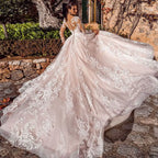Luxury Ball Gown Vestidos De Novia Appliques Vestido De Noiva Long Sleeve Wedding Dresses Lace Robe De Mariée