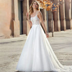 Vestidos de novia de sirena de lujo, sin mangas, con hombros descubiertos, espalda descubierta, apliques, tirantes finos, estilo sirena, colección 2025, con encaje, apliques y un toque sexy.