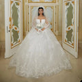 Robes de mariée de luxe scintillantes 2024, col transparent, paillettes, sequins, manches longues, application de dentelle, robes de mariée élégantes