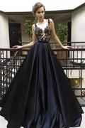 Nouvelle robe de bal noire, robe de soirée, robes de fête, robes de bal pour adolescentes 