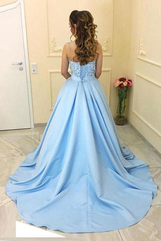 Robe de bal longue princesse en satin, bustier sans bretelles, décolleté cœur