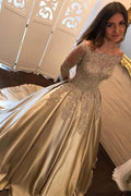 Vestido de gala largo de satén con hombros descubiertos, vestido de noche