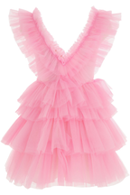 Precioso vestido rosa de tul corte A para fiesta de bienvenida, vestido rosa de graduación Y2451