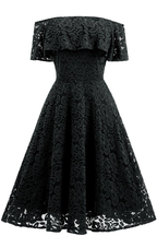 Dark Navy Lace A-line Homecoming Dress Y1160