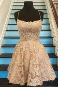 Vestidos de fiesta de bienvenida con tul, corte en A, apliques de encaje y tirantes finos