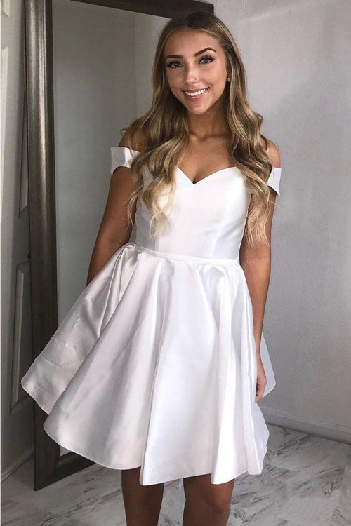 Robes de bal simples à épaules dénudées, robes de bal pas chères à lacets