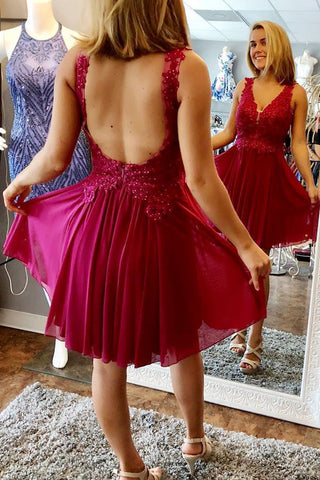 V-neck Homecoming Dress,Custom Made Hoco Dresses, Short Prom Dress
