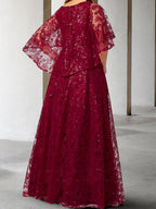Vestidos de corte princesa/línea A para la madre de la novia con apliques y lentejuelas 