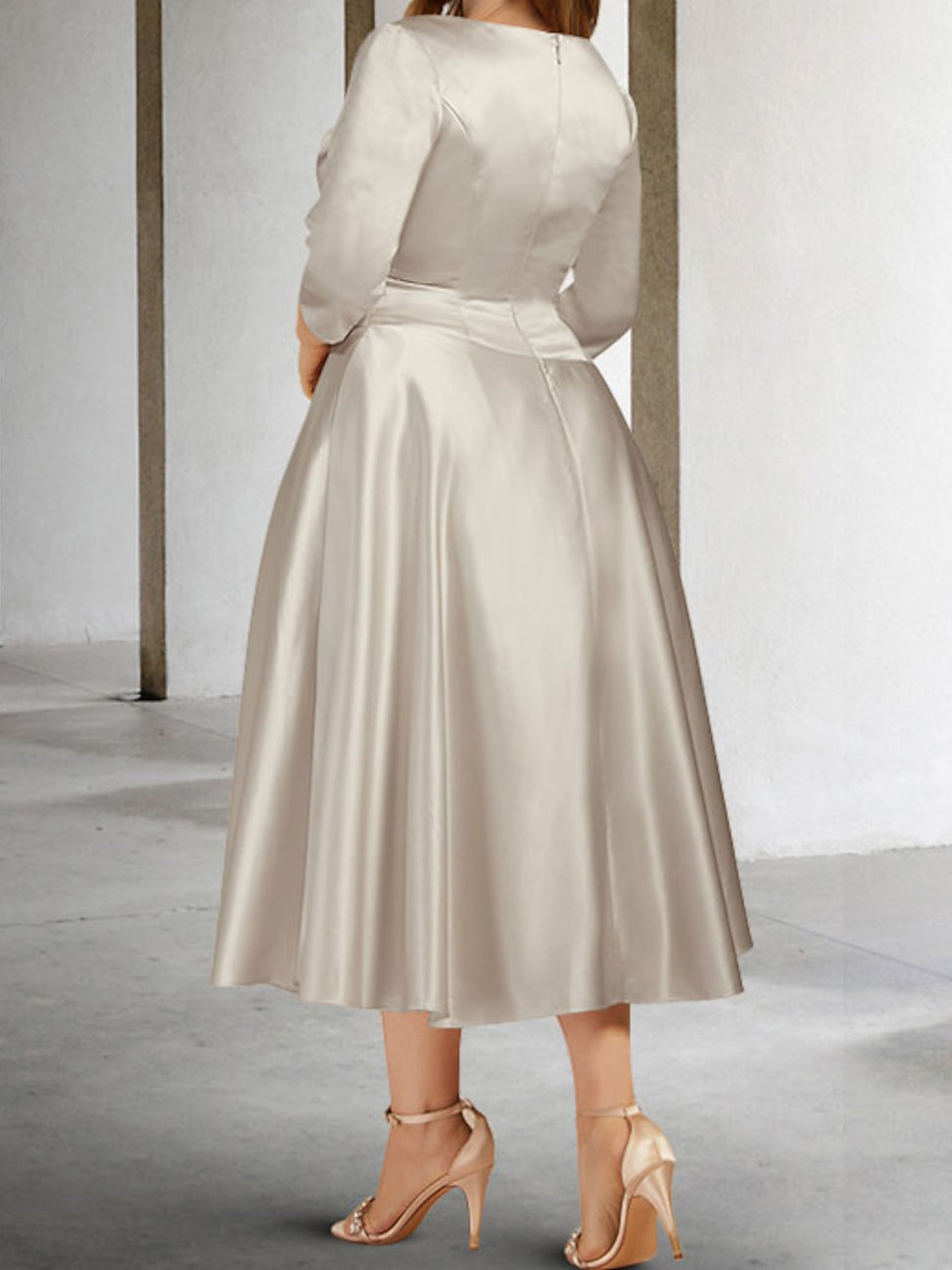 Vestidos de corte princesa con escote en V para la madre de la novia 