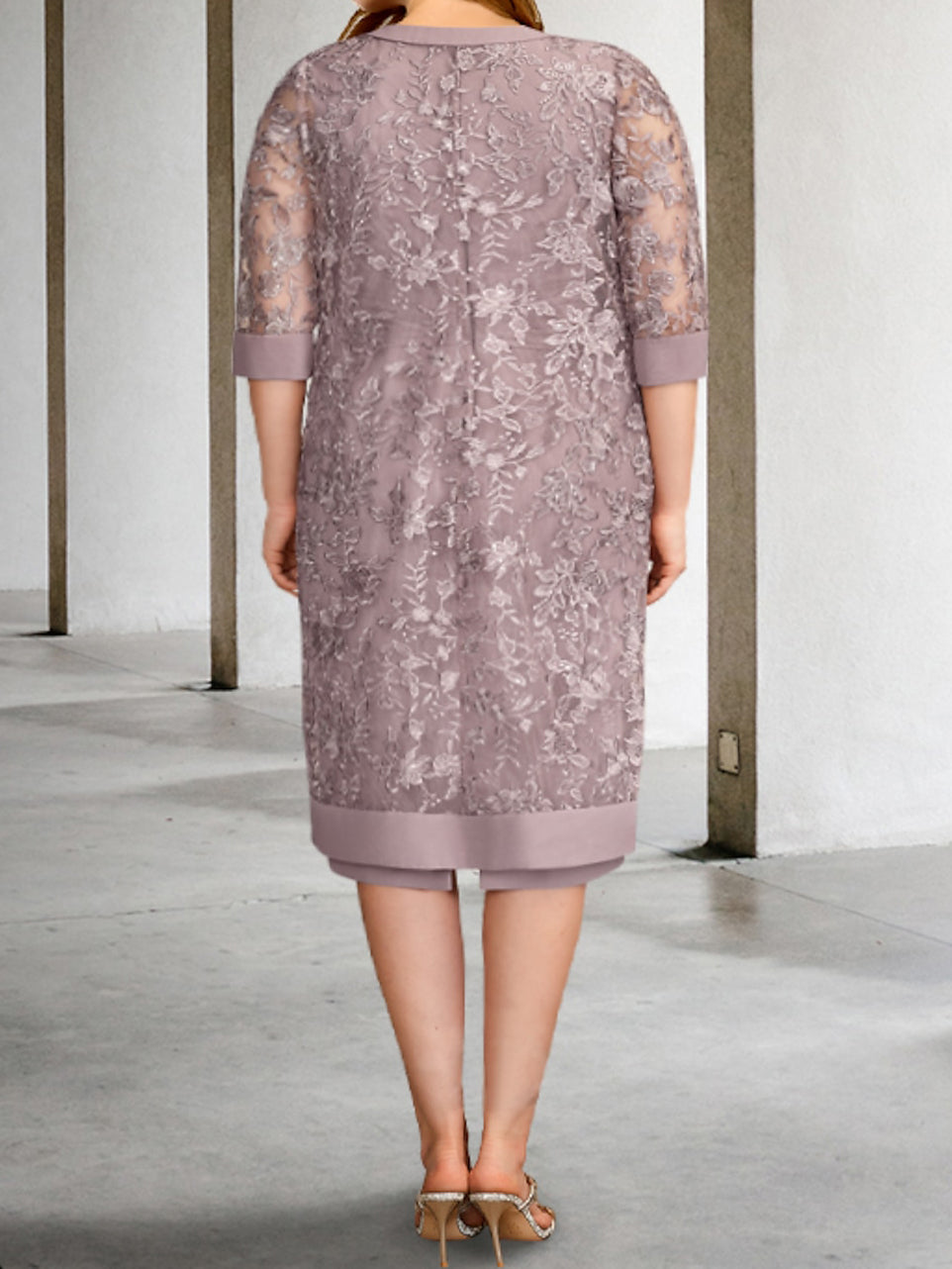 Robes fourreau/colonne pour la mère de la mariée avec veste 