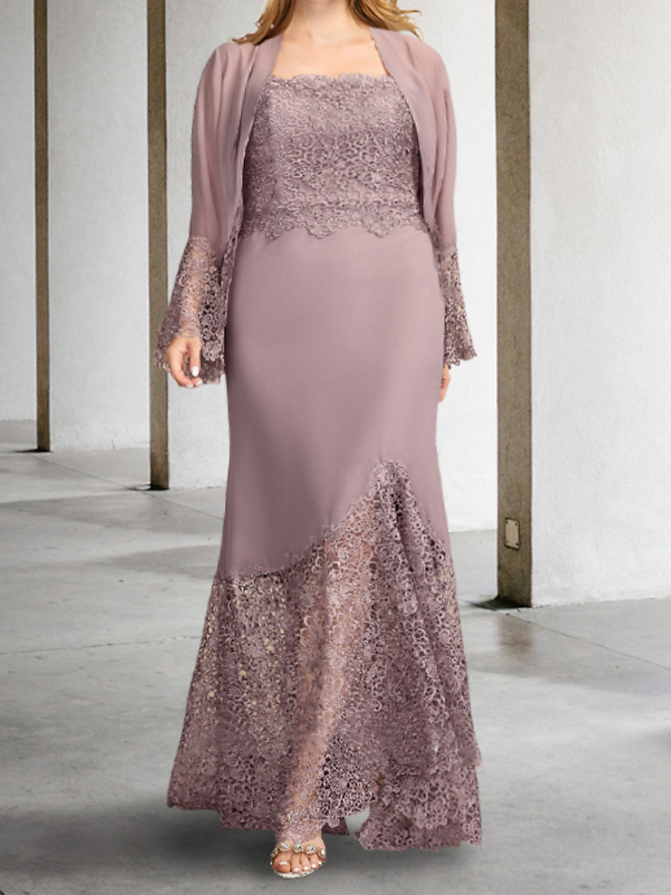 Vestidos de corte recto/columna para la madre de la novia con chaqueta 