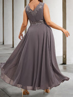 Vestidos de corte princesa/línea A para la madre de la novia con apliques y lentejuelas 