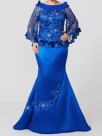 Robes de mère de la mariée trompette/sirène avec appliques et sequins 