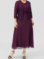 Vestidos de corte princesa/línea A para la madre de la novia con apliques y chaqueta 