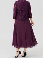 Vestidos de corte princesa/línea A para la madre de la novia con apliques y chaqueta 