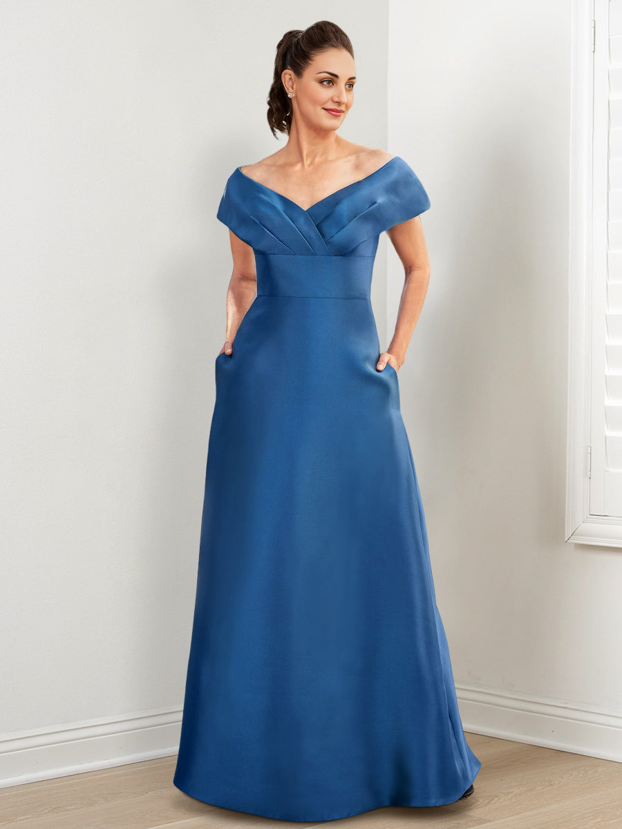 Vestidos de corte princesa/línea A para la madre de la novia con bolsillos 