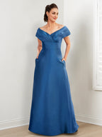 Vestidos de corte princesa/línea A para la madre de la novia con bolsillos 
