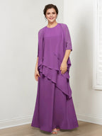 Vestidos de corte princesa/línea A para la madre de la novia con volantes y chaqueta 