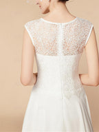 Vestidos de corte princesa/línea A, manga tres cuartos, hasta la rodilla, para la madre de la novia, con drapeado. 