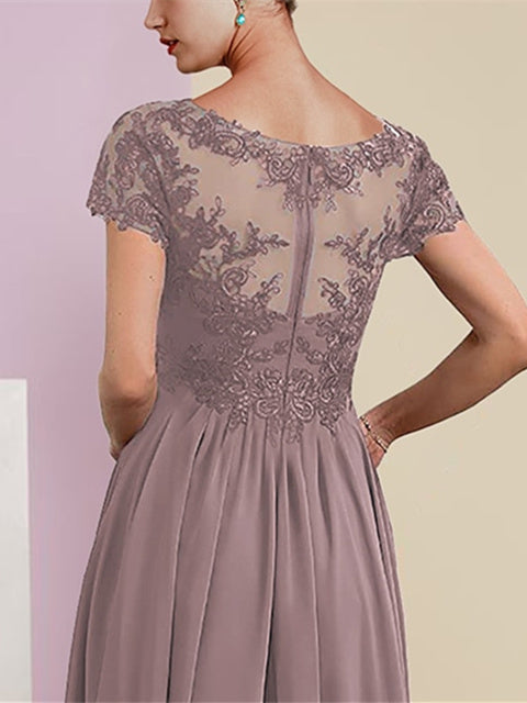 Vestidos de corte princesa/línea A con chaqueta y manga corta para la madre de la novia 