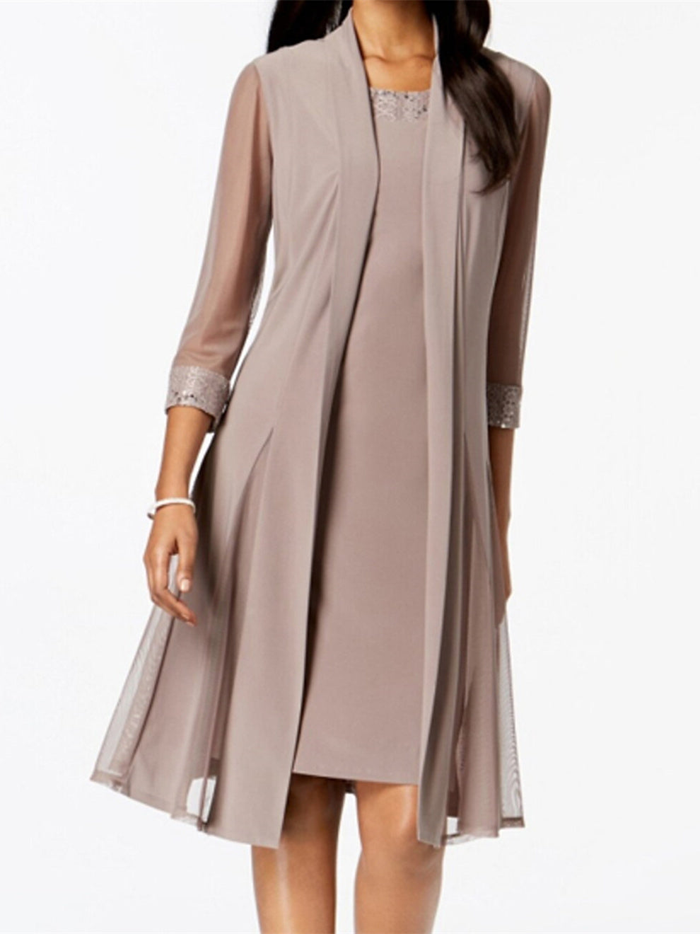 Vestidos de corte recto/columna hasta la rodilla, vestidos para la madre de la novia 