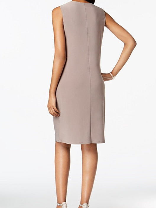 Vestidos de corte recto/columna hasta la rodilla, vestidos para la madre de la novia 