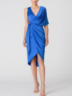 Robes asymétriques à manches courtes et col en V, coupe trapèze/princesse, pour la mère de la mariée, avec volants 