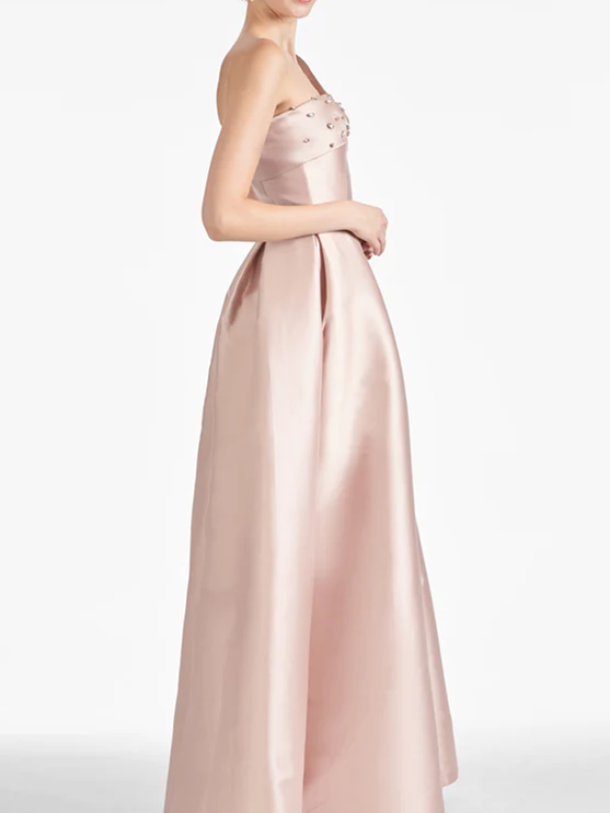 Vestidos de corte princesa/línea A con un solo hombro y largo hasta el suelo para la madre de la novia 