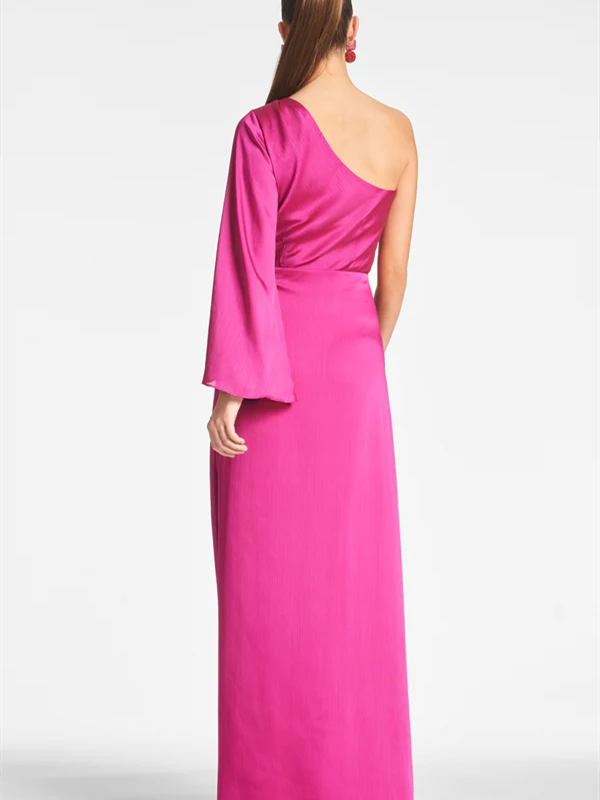 Vestidos de corte recto/columna de un solo hombro hasta el suelo para la madre de la novia 