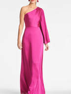 Vestidos de corte recto/columna de un solo hombro hasta el suelo para la madre de la novia 