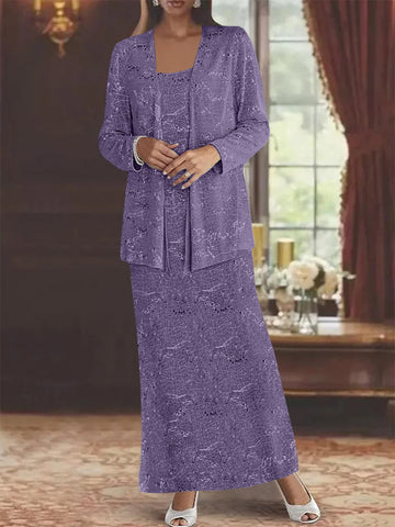 Vestidos de gasa para la madre de la novia con lentejuelas y chaqueta 