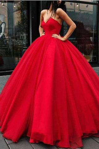 Robe de bal longue rouge à lacets décolleté cœur