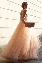 Vestidos de fiesta brillantes, corte en A, tirantes, pedrería, largo, hermoso, vestido de noche
