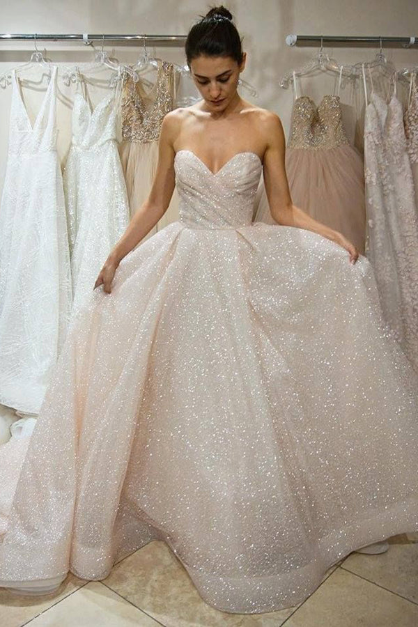 Beautiful Prom Dresses Sweetheart Long Sparkly Prom Dress Charming Evening Dress