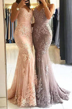 Vestidos largos de noche de sirena con tirantes finos y encaje con escote corazón