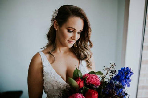 Baoleely Wonderful Illusion V-neck Sleeveless Lace Floor-length Mermaid Wedding Dress,MW444