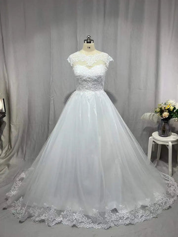 MYYBLE Vestidos de novia modernos bohemios con espalda descubierta y mangas casquillo, tallas grandes, hechos a medida, con foto real, colección 2022.