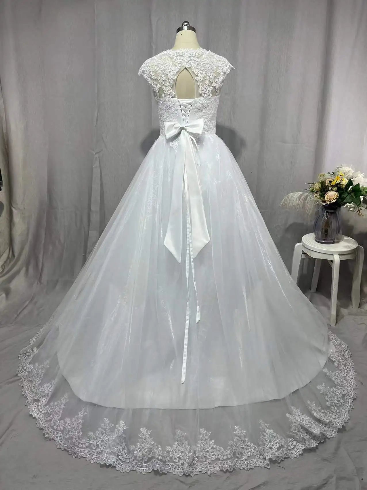 MYYBLE Vestidos de novia modernos bohemios con espalda descubierta y mangas casquillo, tallas grandes, hechos a medida, con foto real, colección 2022.