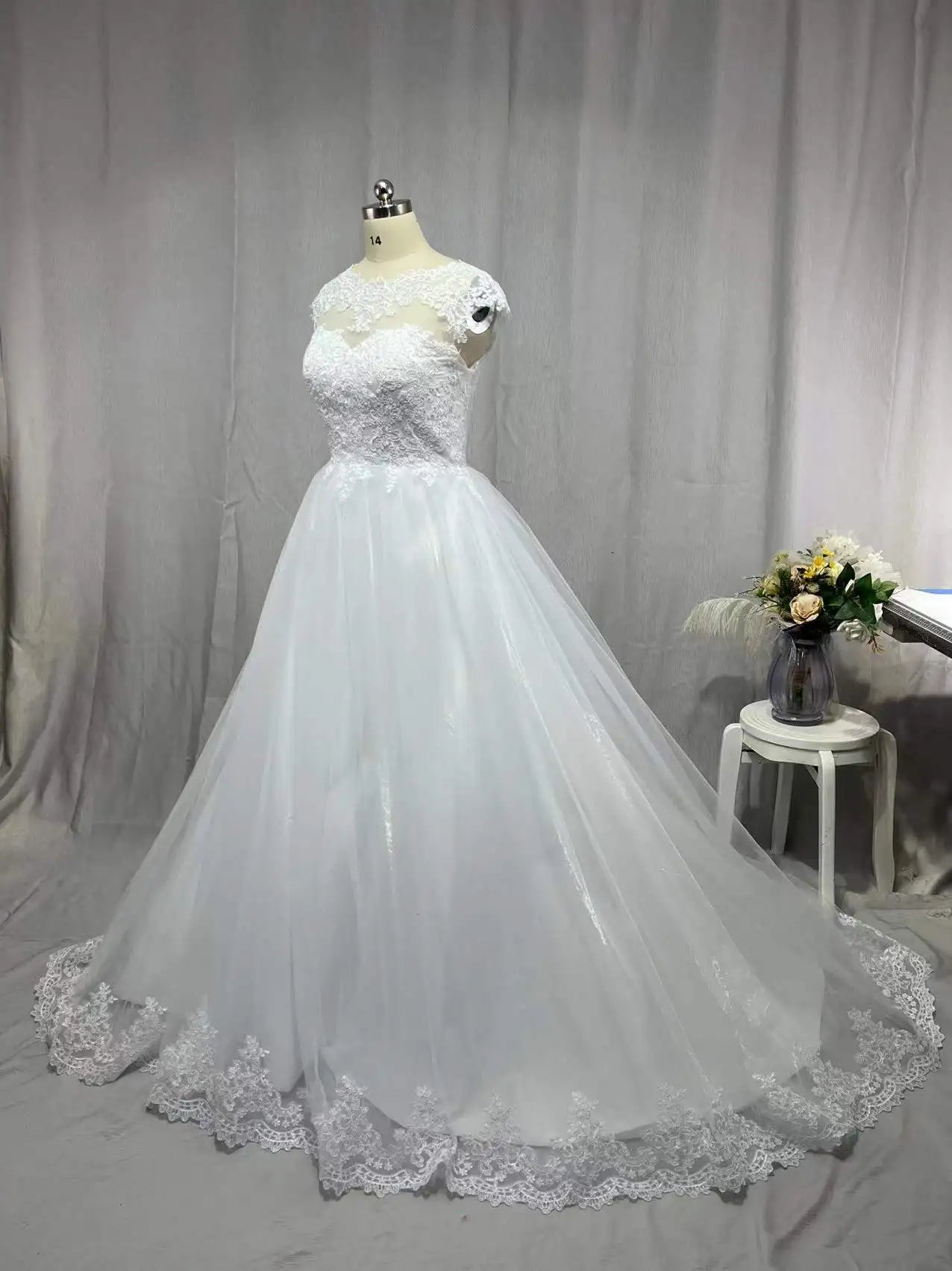 MYYBLE Vestidos de novia modernos bohemios con espalda descubierta y mangas casquillo, tallas grandes, hechos a medida, con foto real, colección 2022.