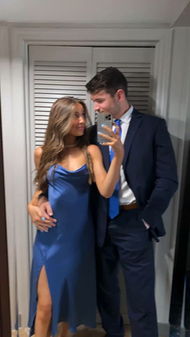 Vestido de noche midi azul sexy, vestido de fiesta azul Y5035