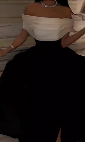 Robe de bal de luxe en satin noir et blanc avec traîne amovible, confectionnée sur mesure, robe de soirée cocktail Y5025