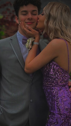 Purple One Shoulder Sequins Evening Dress Glam Dress Y5366