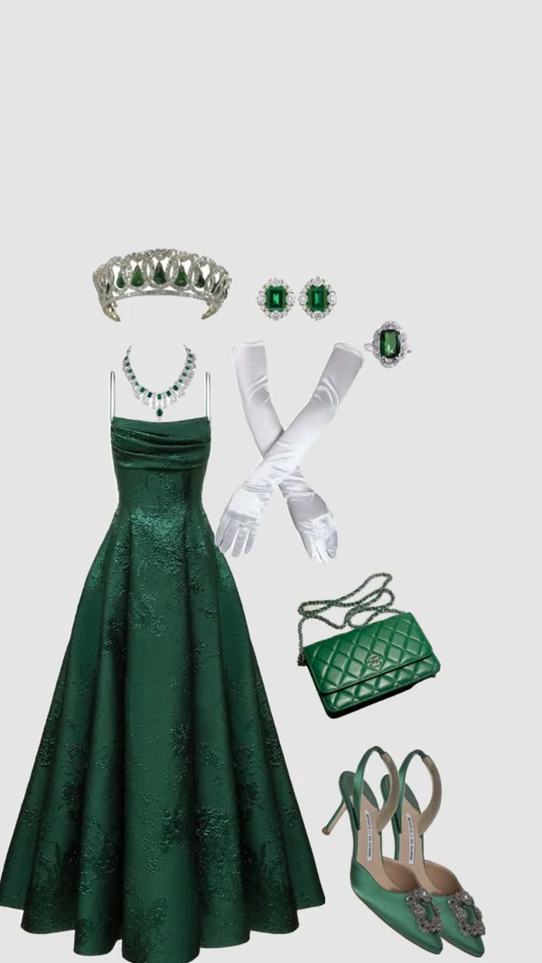 Vestido de fiesta verde esmeralda corte A con tirantes finos, elegante vestido de noche Y1799