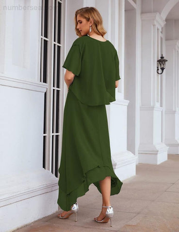 Vestidos de chifón de talla grande para la madre de la novia con chaqueta, vestidos formales para boda SY28073 