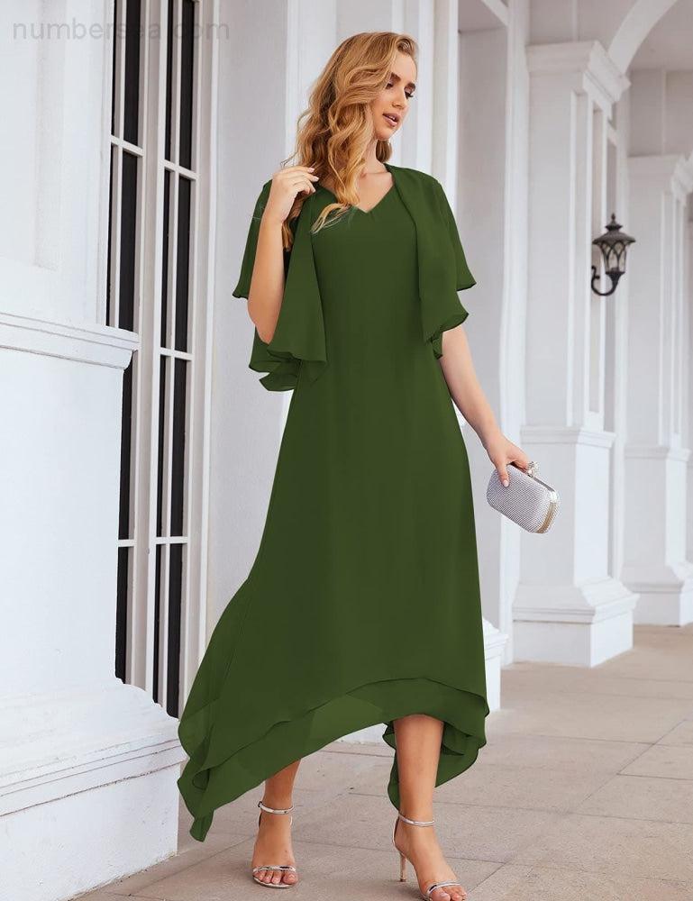 Vestidos de chifón de talla grande para la madre de la novia con chaqueta, vestidos formales para boda SY28073 