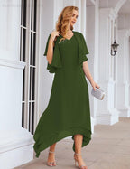 Vestidos de chifón de talla grande para la madre de la novia con chaqueta, vestidos formales para boda SY28073 